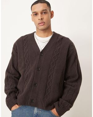 Abercrombie & Fitch – flauschige strickjacke - Grün