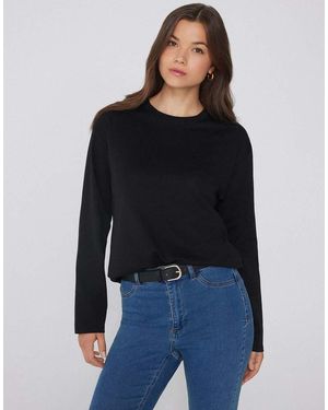 Tezenis Mid Weight Cotton Long Sleeve T-Shirt - Black