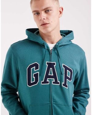 Gap Logo Zip Through Hoodie - Blue