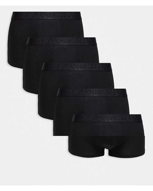 River Island 5 Pack Cotton Stretch Trunks - Black
