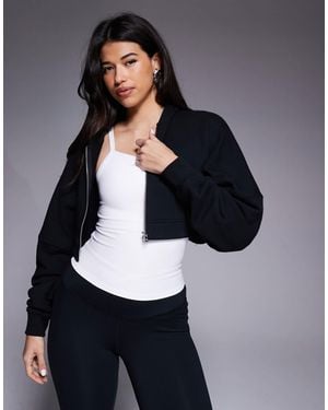 4505 – rest day – schwere, extrem kurze kapuzenjacke aus baumwolle - Grau