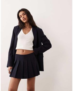 Miss Selfridge Falda Pantalón Azul Marino Plisada Con Raya Diplomática De (Parte De Un Conjunto) - Negro