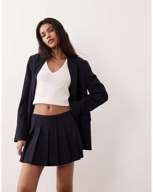 Miss Selfridge Pleated Pinstripe Skort - Black