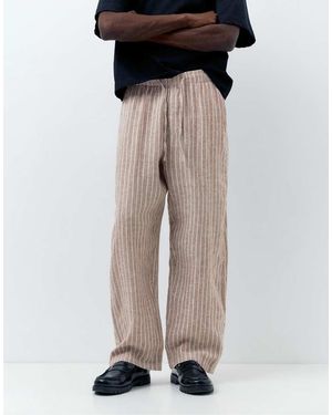 Pull&Bear 100% Linen Trousers - Multicolour