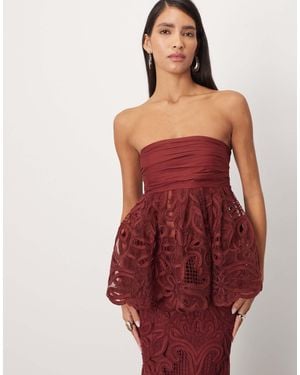 ARRANGE Floral Cornelli Tie Back Bandeau Co-ord Top - Red