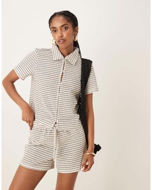 Aware Knitted Relaxed Shirt Co-ord - Natural
