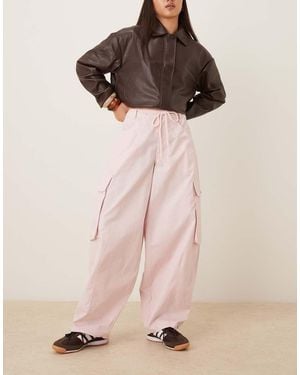 ASOS Oversized Balloon Trousers With Pocket Details - Natural