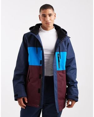 Threadbare Giacca Da Sci E Bordeaux Con Zip E Cappuccio - Blu