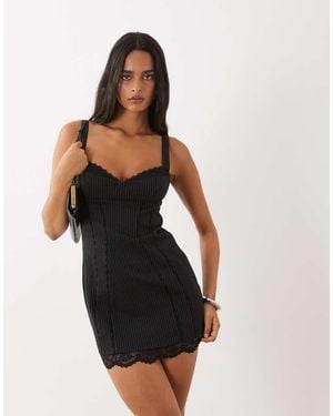 Oh Polly Lace Trim Corset Detail Mini Dress - Multicolour