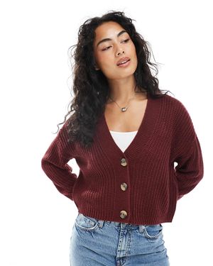 ONLY Ribbed Knitted Cardigan - Purple