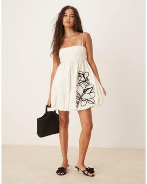 Mango Babydoll Mini Dress - Natural