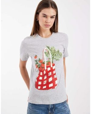 ONLY Regular Fit T-shirt With Tomato Print - White