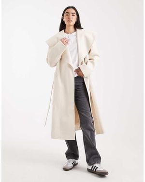 Miss Selfridge Formal Wrap Coat - Natural