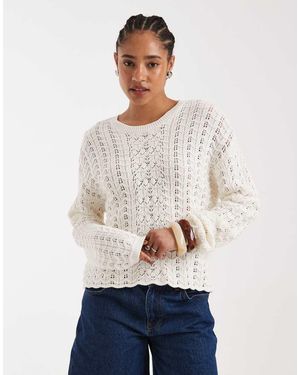 New Look Open Stitch Jumper - White