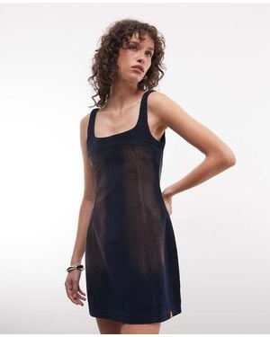 Collusion Corduroy Mini Dress - Blue