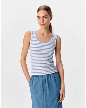 Object Top Blanco Sin Mangas De - Azul