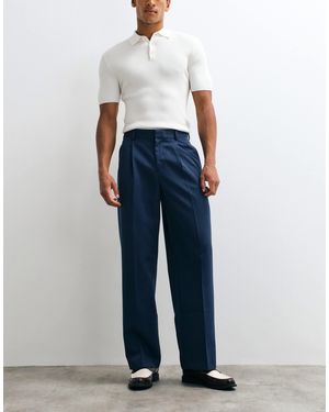 ASOS Pleated Wide Leg Dress Pants - Blue