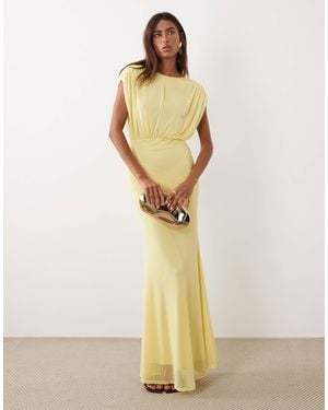 ASOS Sleeveless Maxi Dress With Ruched Bodice Detail - Natural
