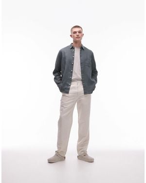 ARKET Linen Blend Pants - Blue