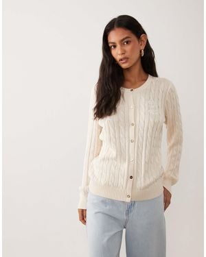 Ralph Lauren – baumwoll-strickjacke - Natur