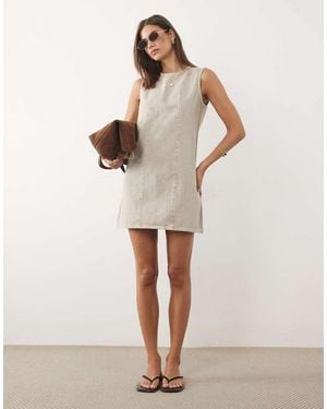 ASOS Shift Dress In Taupe - Natural