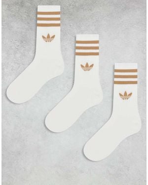 adidas Originals Adicolor Trefoil 3 Pack Crew Socks - Grey