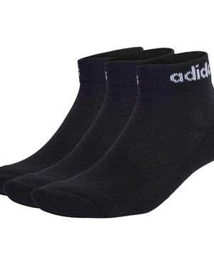 adidas Originals Confezione Da 3 Paia Di Calzini Imbottiti Alla Caviglia Neri E Bianchi - Nero