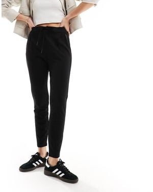 Vero Moda Jersey Tie Waist Tapered Trousers - Black