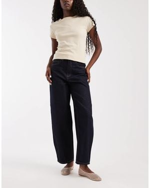 Vero Moda Billie Jeans A Gamba Bombata A Vita Alta Blu Scuro Rinse