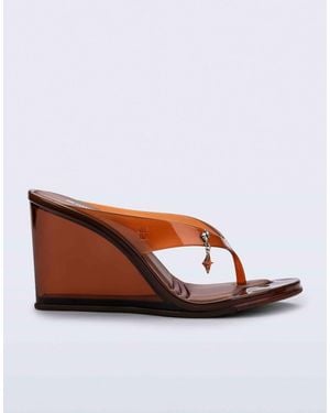 Melissa Nabeela Block Heel Sandals - Brown