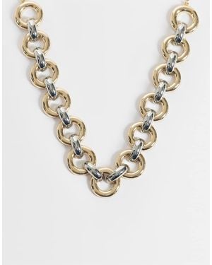 Reclaimed Vintage Mixed Metal Chunky Neckchain - Metallic