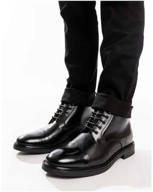 Base London Plymouth Toe Cap Boot - Black