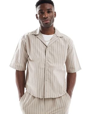 Only & Sons Relaxed Fit Linen Shirt Co-ord - Natural