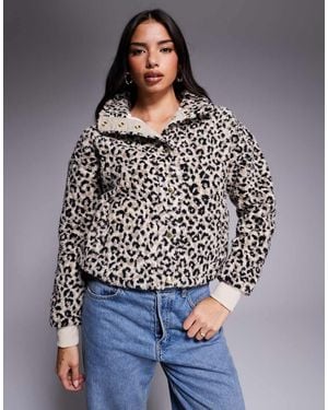 Barbour Harley Leopard Fleece Jacket - Grey