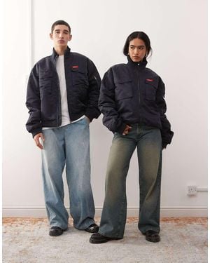 Collusion Unisex High Neck Bomber - Blue