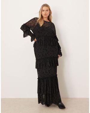 Never Fully Dressed Star Devoree Ruffle Maxi Dress - Black