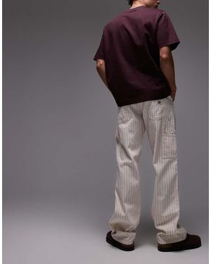 Dickies Pinstripe Carpenter Trousers - Grey