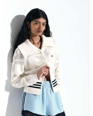 adidas Originals x ASOS Knit Crochet Track Top - White