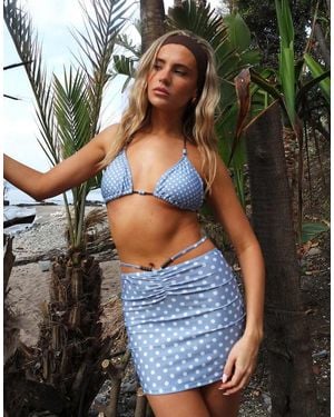 Going Somewhere Polka Dot Mini Beach Skirt - Blue