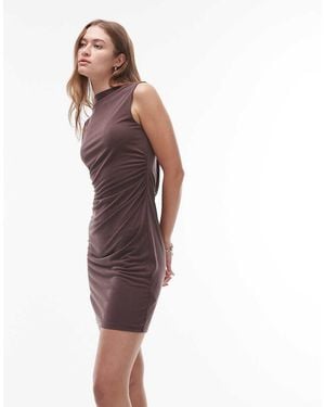TOPSHOP Cupro Cowl Back Mini Dress - White
