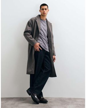 Only & Sons Longline Overcoat - White