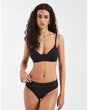 Tommy Hilfiger Comfort Lace Thong - Black