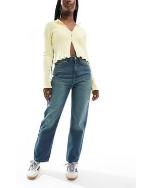 Don't Think Twice Dtt Katy High Waist Cropped Straight Jeans - Blue