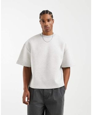 ASOS Oversized Scuba-Style Fabric With 3/4 Sleeve - White