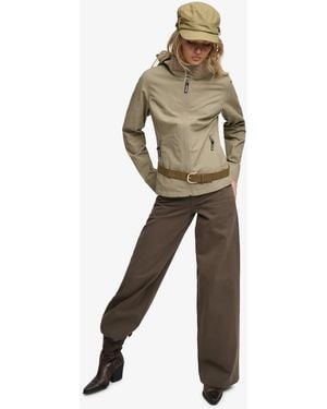 Bench x Superdry & Co Hooded Funnel Neck Ripstop Jacket - Natural