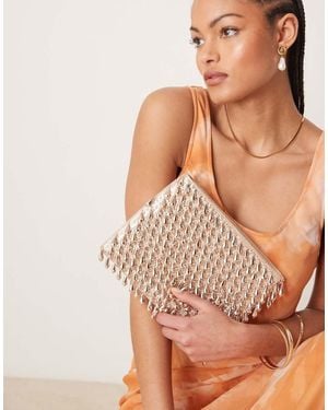 ASOS Zip Top Clutch Bag - Brown