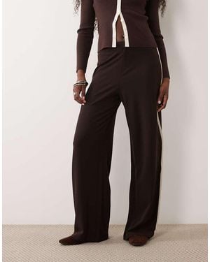 Jdy Wide Leg Trousers With Side Stripe - Black