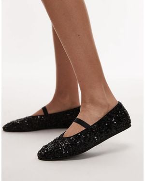 ARKET Sequin Ballerina Pumps - Black