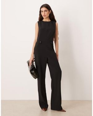 Mango Sleeveless Fitted Jumpsuit - Black