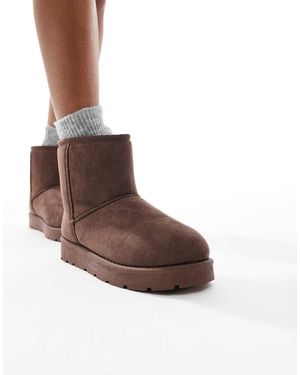 SEQWL Cosy Ankle Boots - Brown